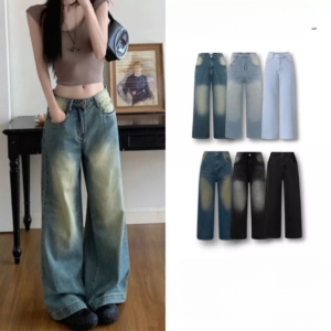 Women's Wide-Leg Jeans JSR Wash 6 Colors Korean Style
