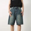 Unisex Baggy Jean Shorts – Relaxed Wide-Leg Fit | Streetwear Essentials - Sea
