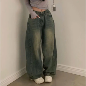 Women's Wide-Leg Jeans, 3-Color Plain Wide-Leg Denim Jeans, High-Waisted, Super Stylish