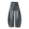 Men's wide-leg jeans, baggy straight pants, trendy European and American style