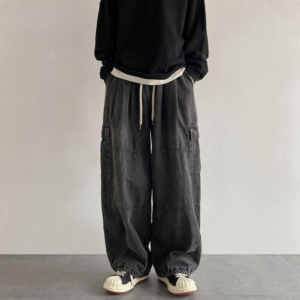TRENDY Unisex Wide Leg Pants With Elastic Waistband, Baggy Form, Wide Leg Pants, Unisex Fashion